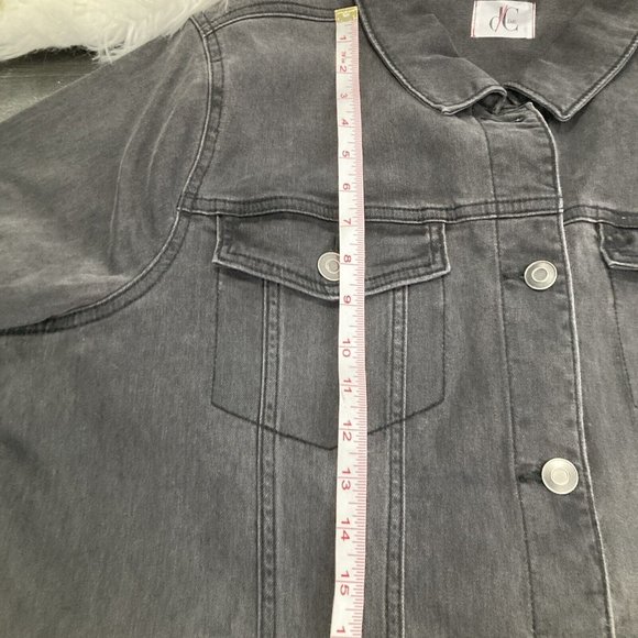 DC Men’s Denim Jean Jacket Charcoal Matt Black Unisex Adult Size X 99% Cotton - Picture 11 of 12